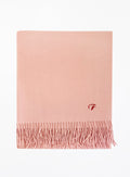Pink Fringed Wool Lambswool Scarf