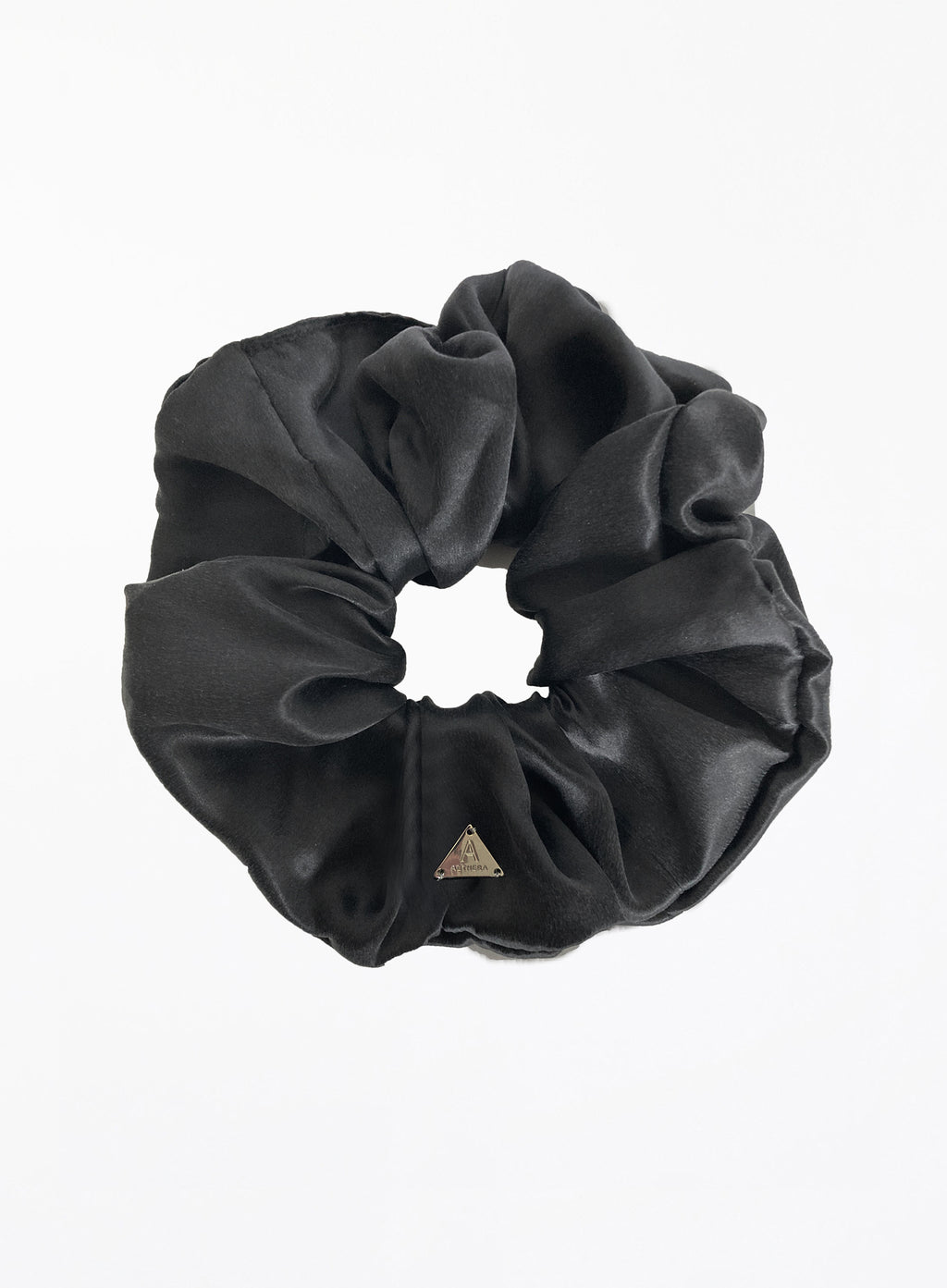Black Oversized Silk Scrunchie