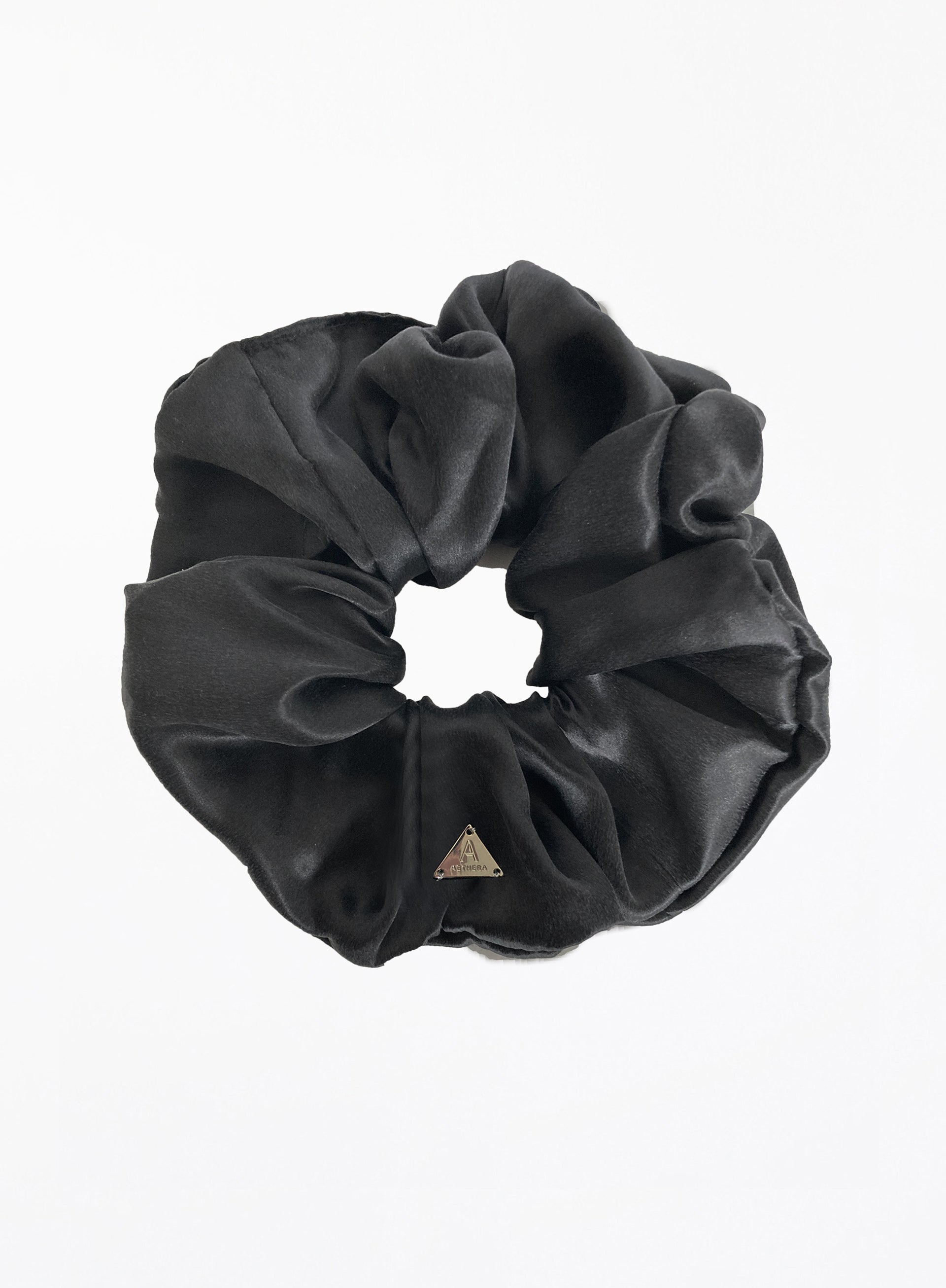 Black Oversized Silk Scrunchie