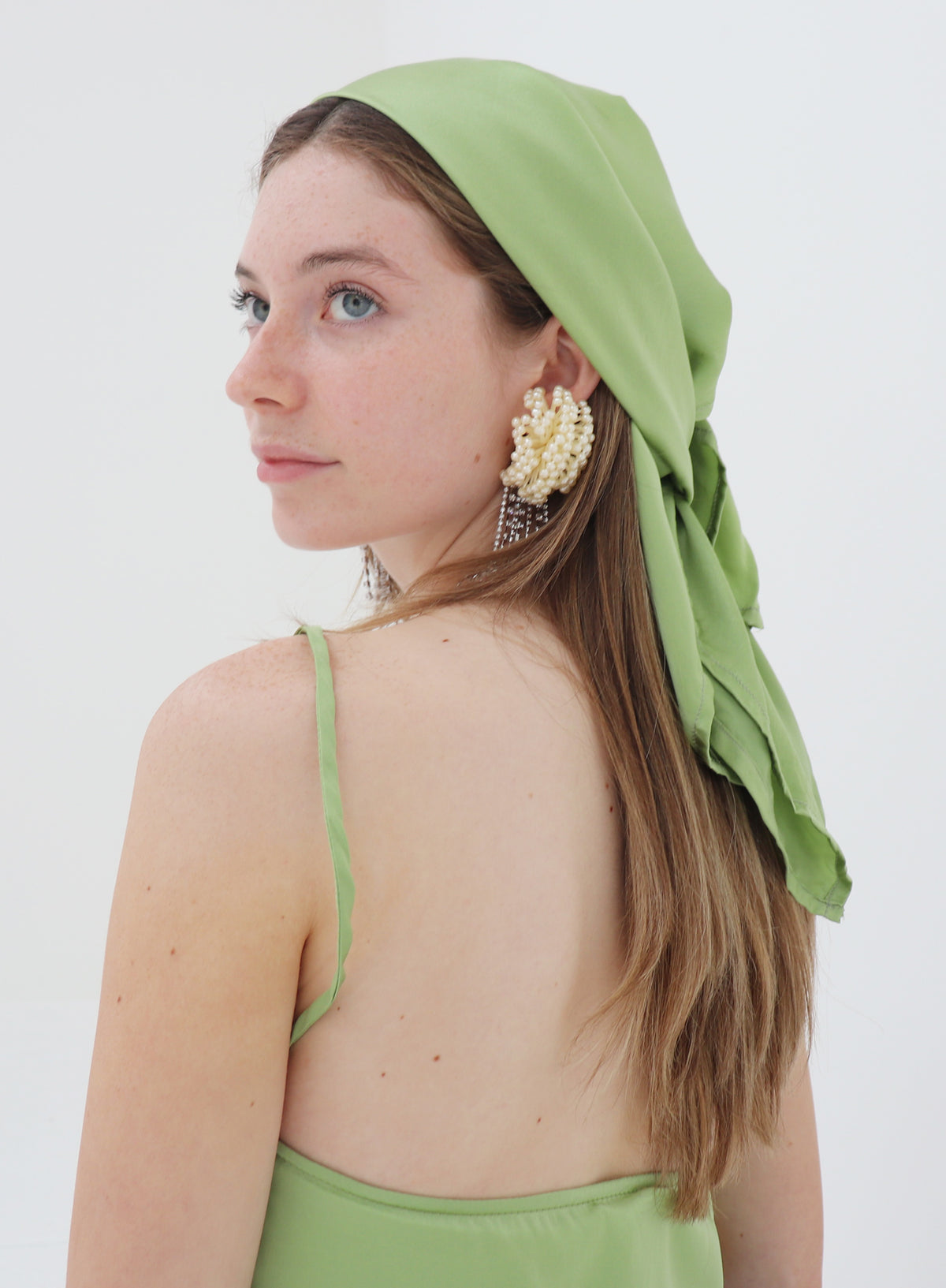 Martine Silk Square Scarf - Pistachio