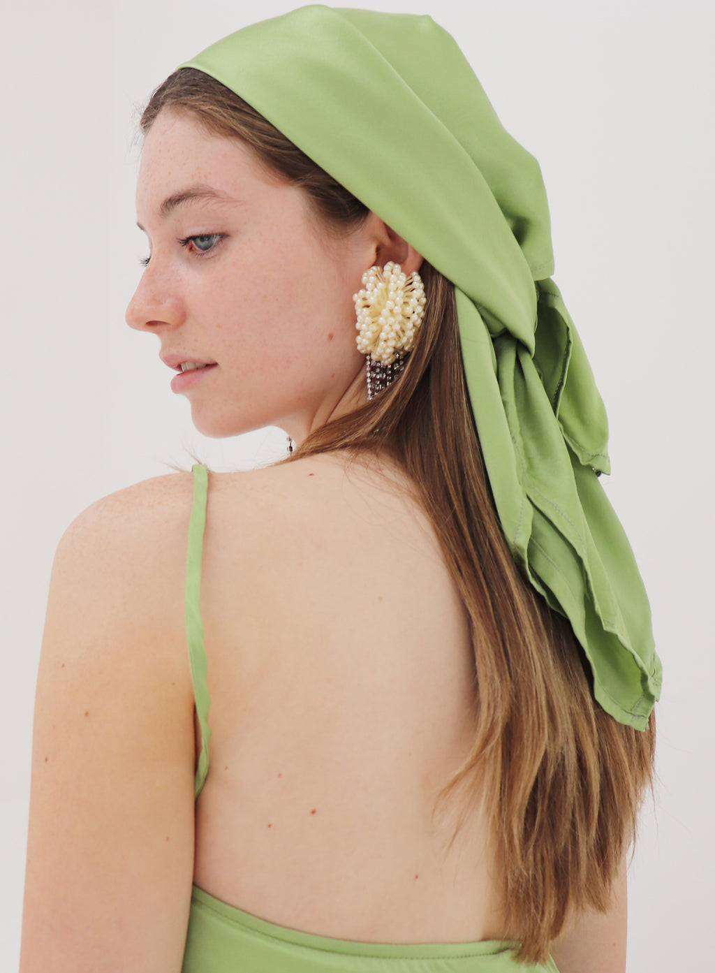 Martine Silk Square Scarf - Pistachio