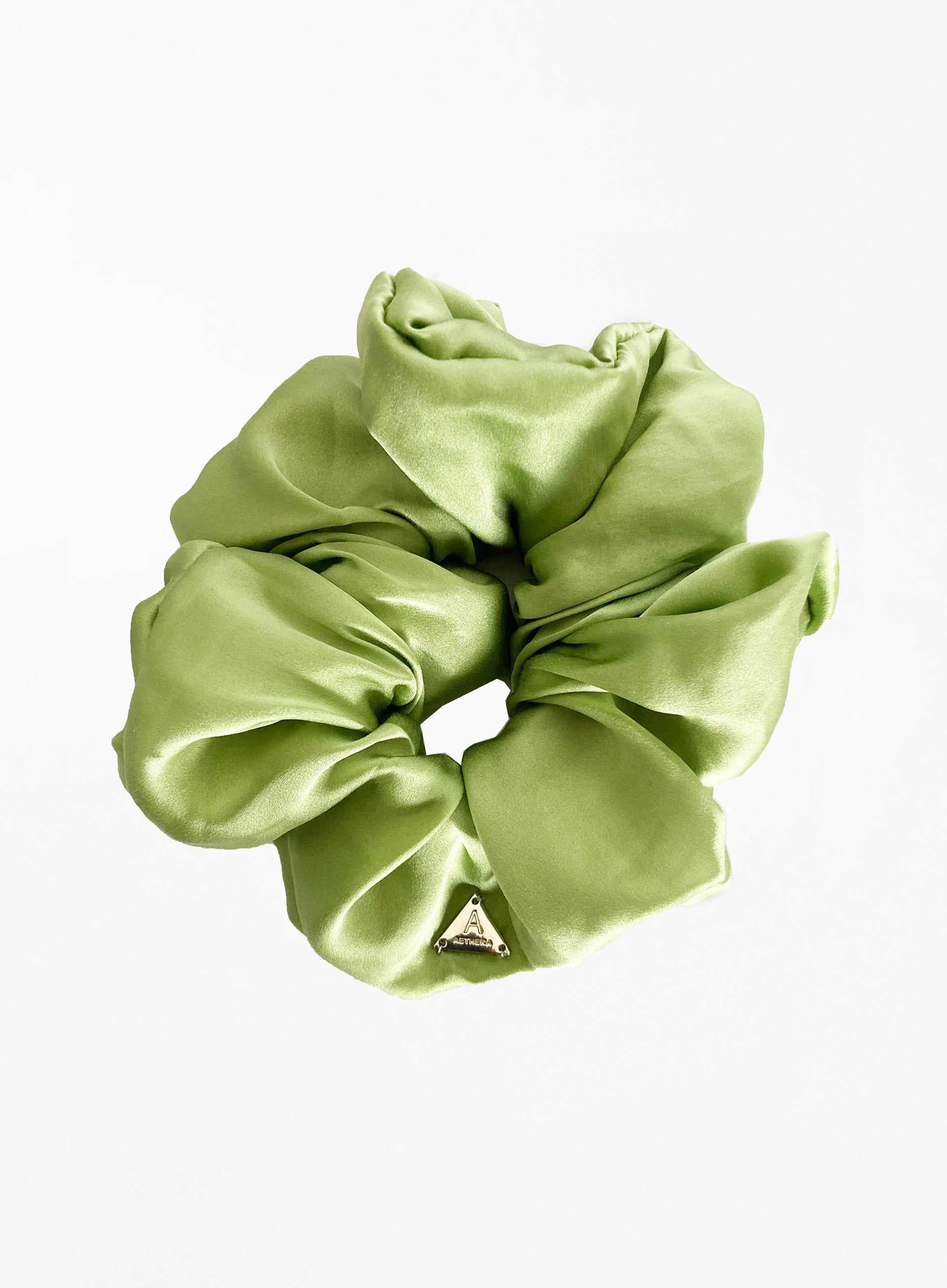 Green Oversized Silk Scrunchie