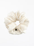 White Oversized Silk Scrunchie