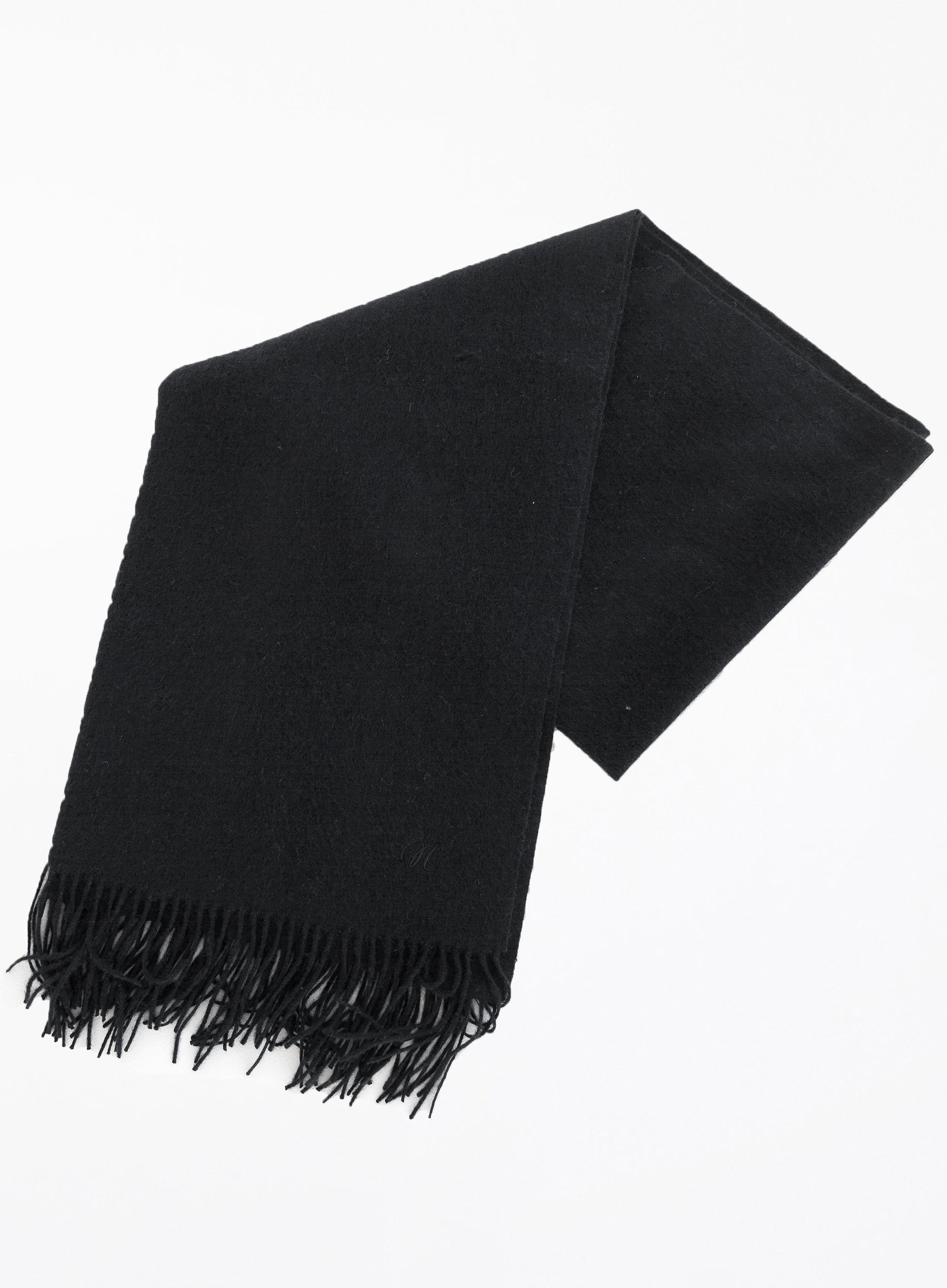 Black Fringed Cashmere Scarf
