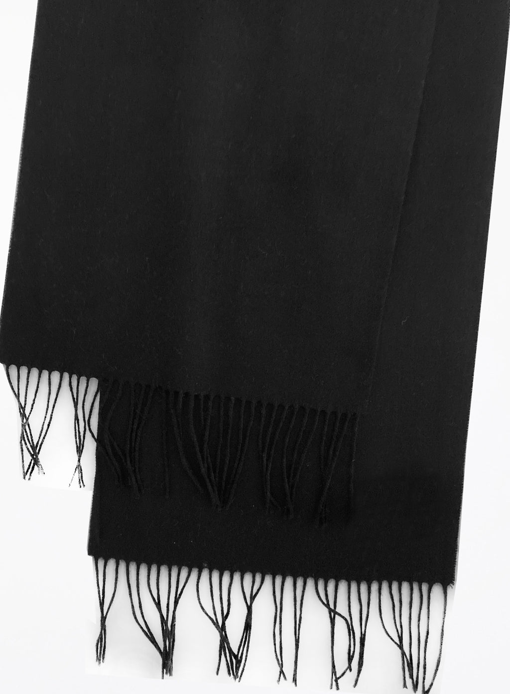 Black Fringed Cashmere Scarf