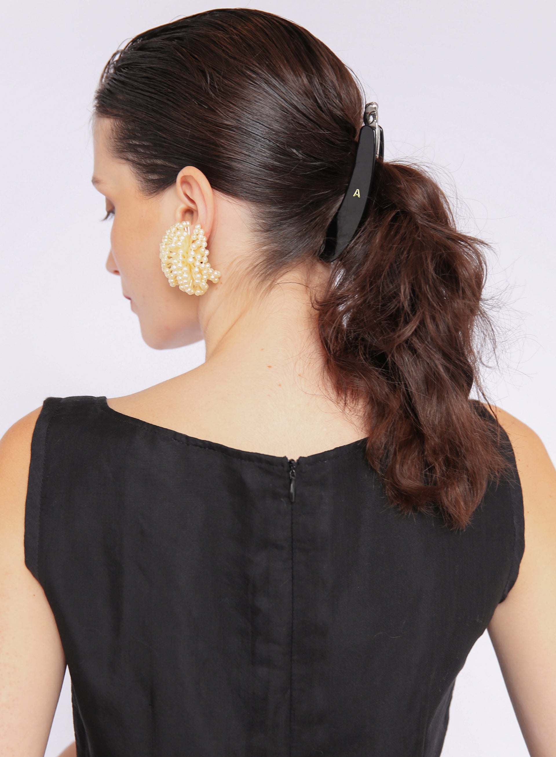 Black Acetate Banana Hairclip 