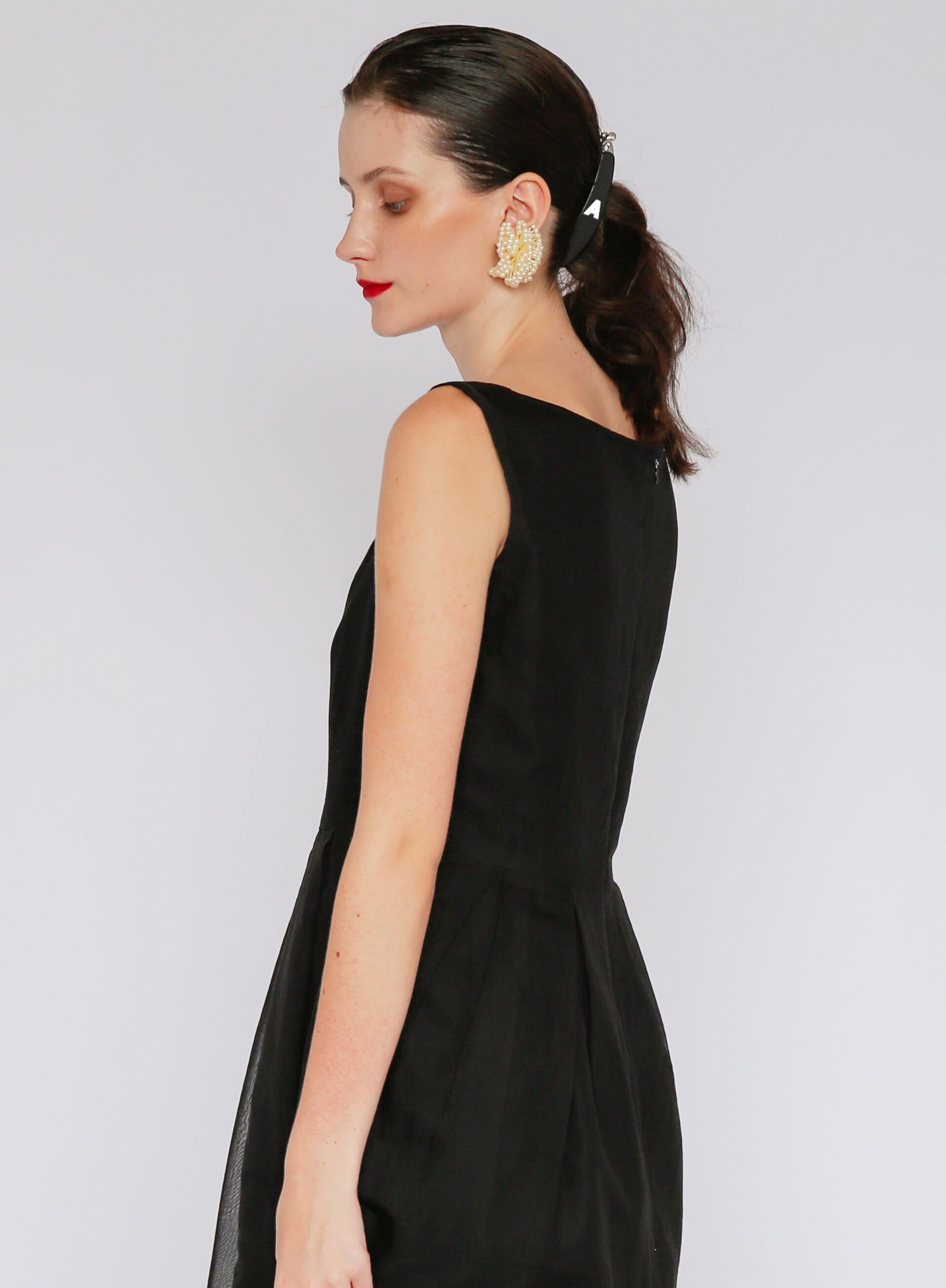 Initial A Acetate Banana Clip Black