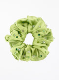 Green Embellished Oversized Silk Scrunchie