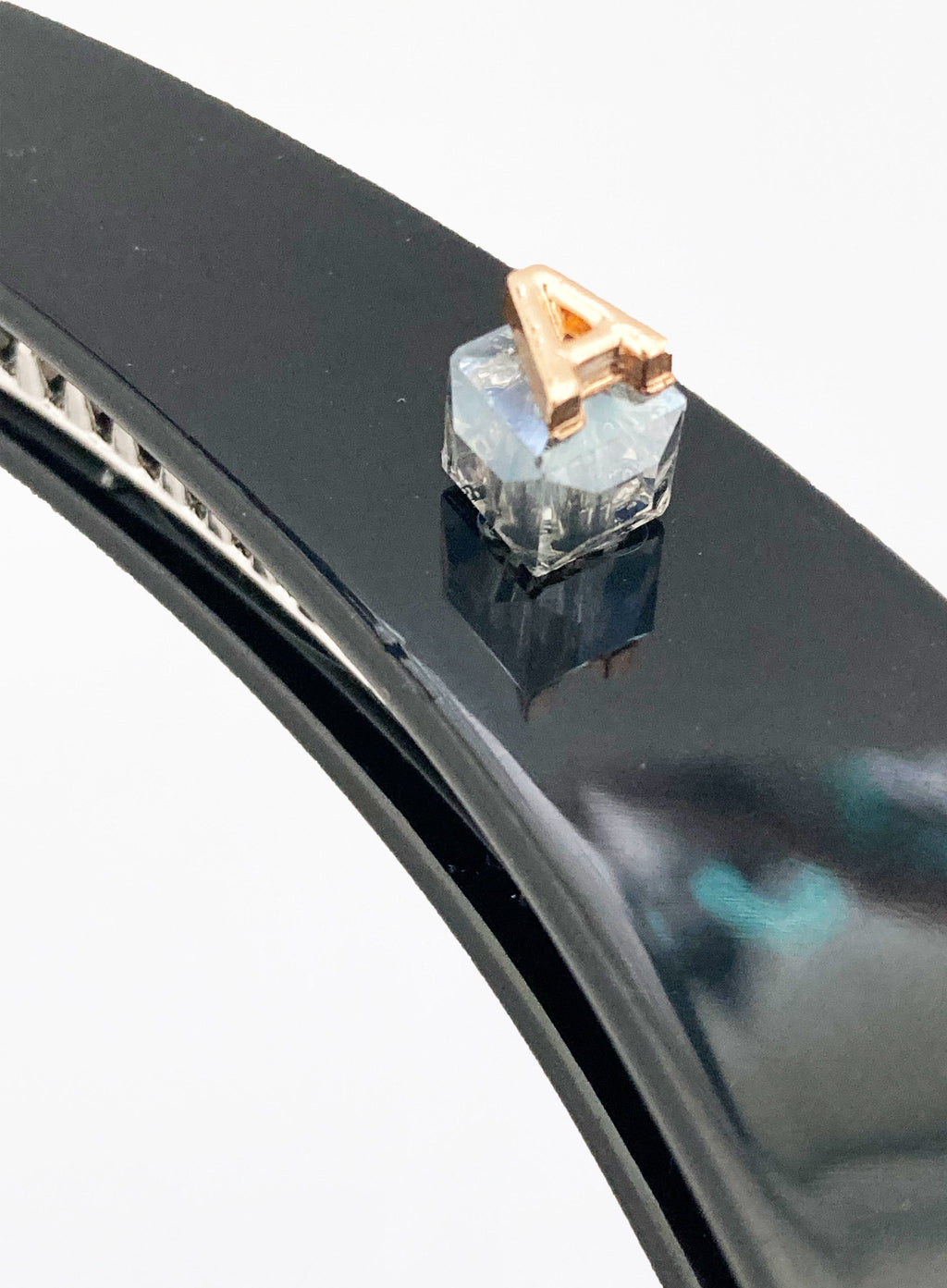 Black Embellished Acetate Banana Clip