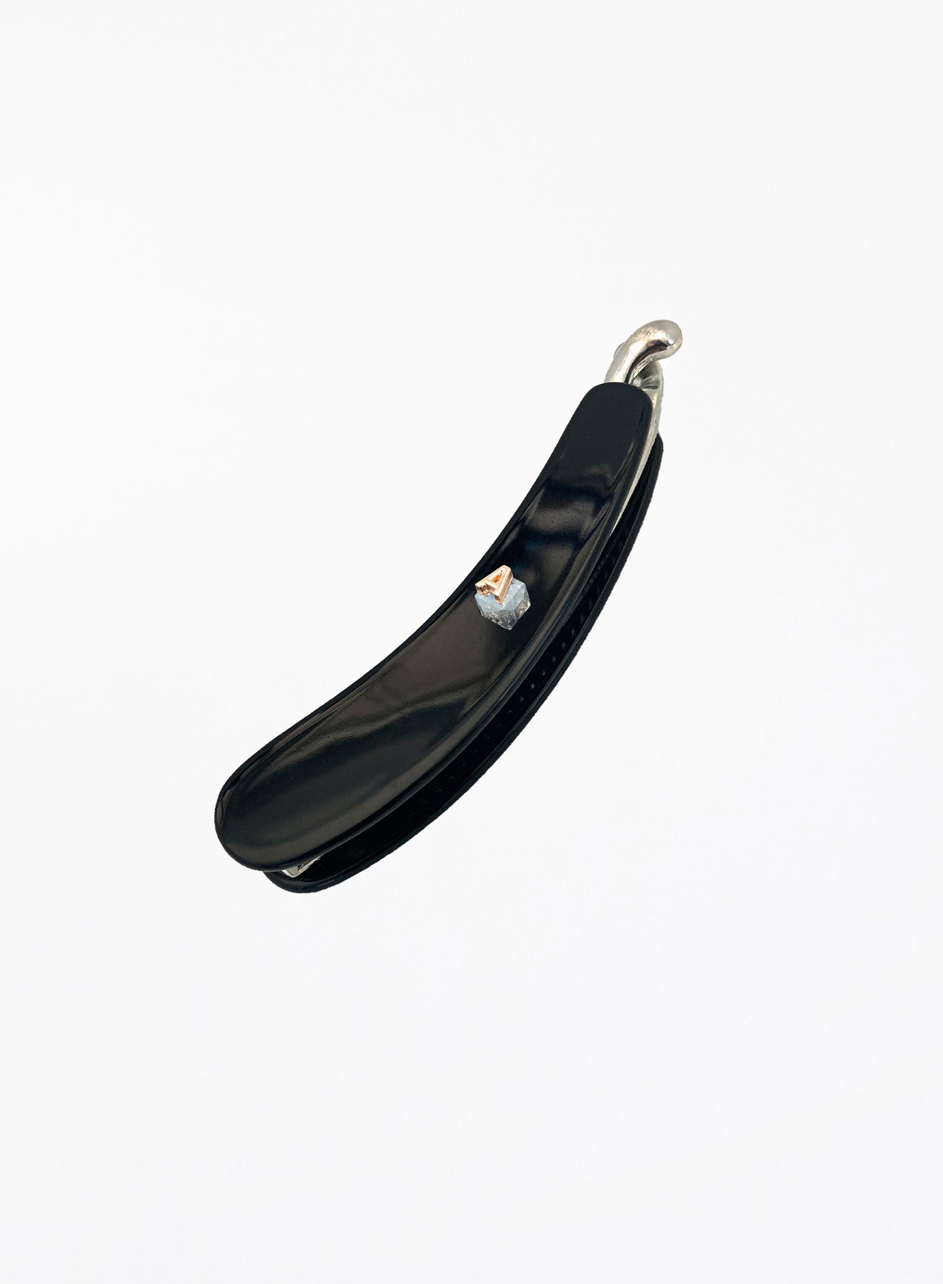 Black Embellished Acetate Banana Clip