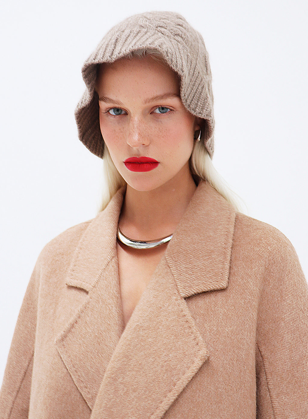 brown cashmere bucket hat