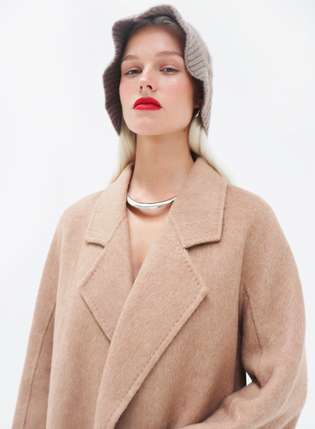 brown cashmere bucket hat