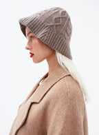 brown cashmere bucket hat