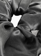 Black Oversized Silk Scrunchie