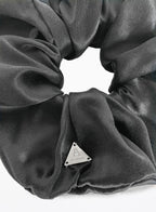 Black Oversized Silk Scrunchie