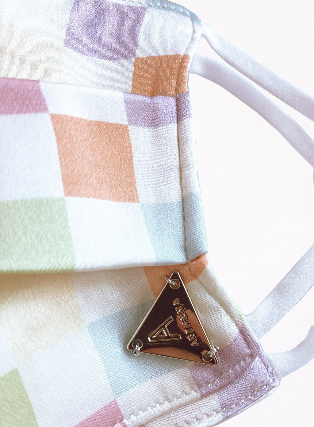 Checked Silk Facemask