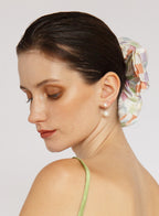 Checked Oversized Silk Scrunchie