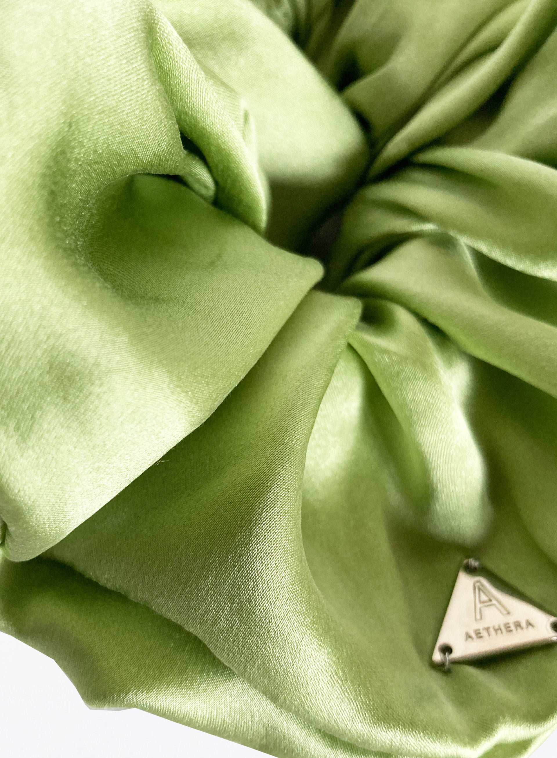 Green Oversized Silk Scrunchie