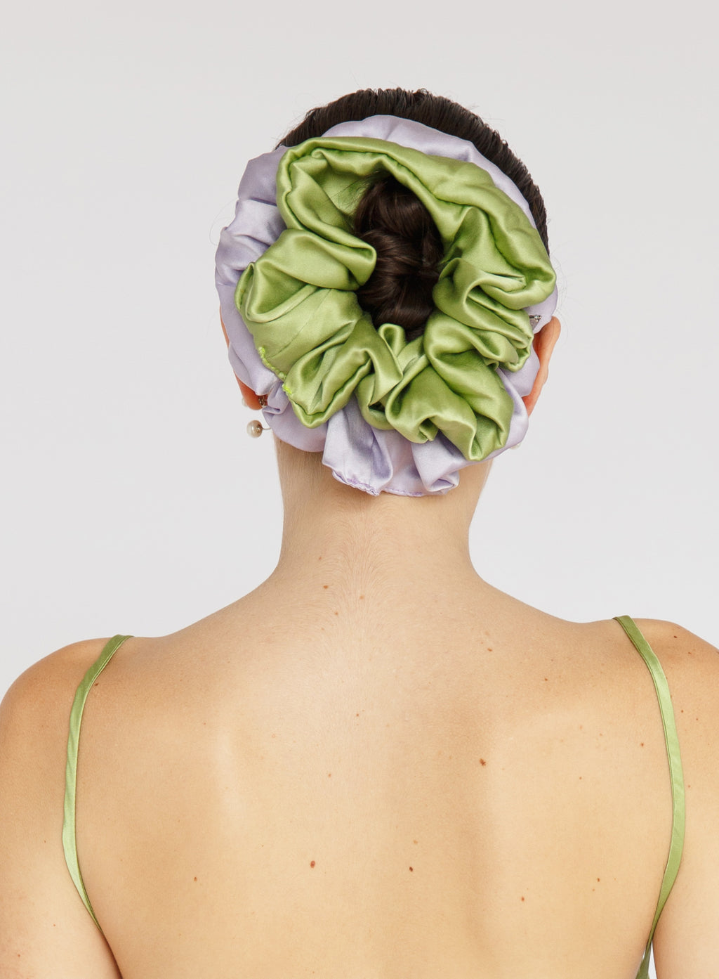Green Oversized Silk Scrunchie