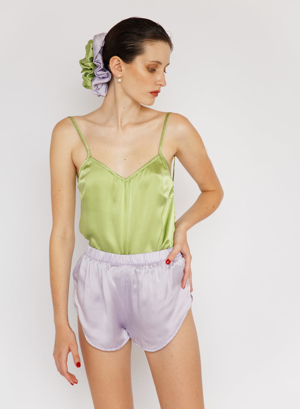 Green Oversized Silk Scrunchie