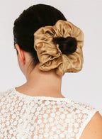 Beige Oversized Silk Scrunchie