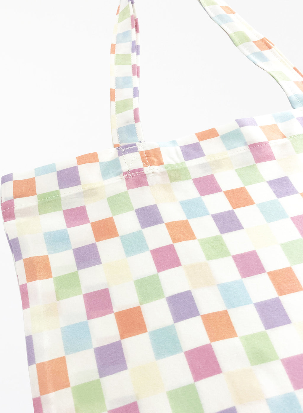 Checked Silk Tote Bag