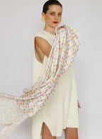 Checked Silk Square Scarf