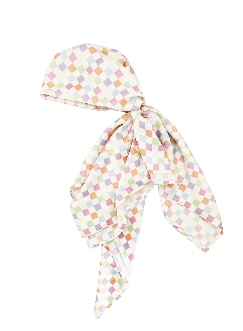 Checked Silk Square Scarf