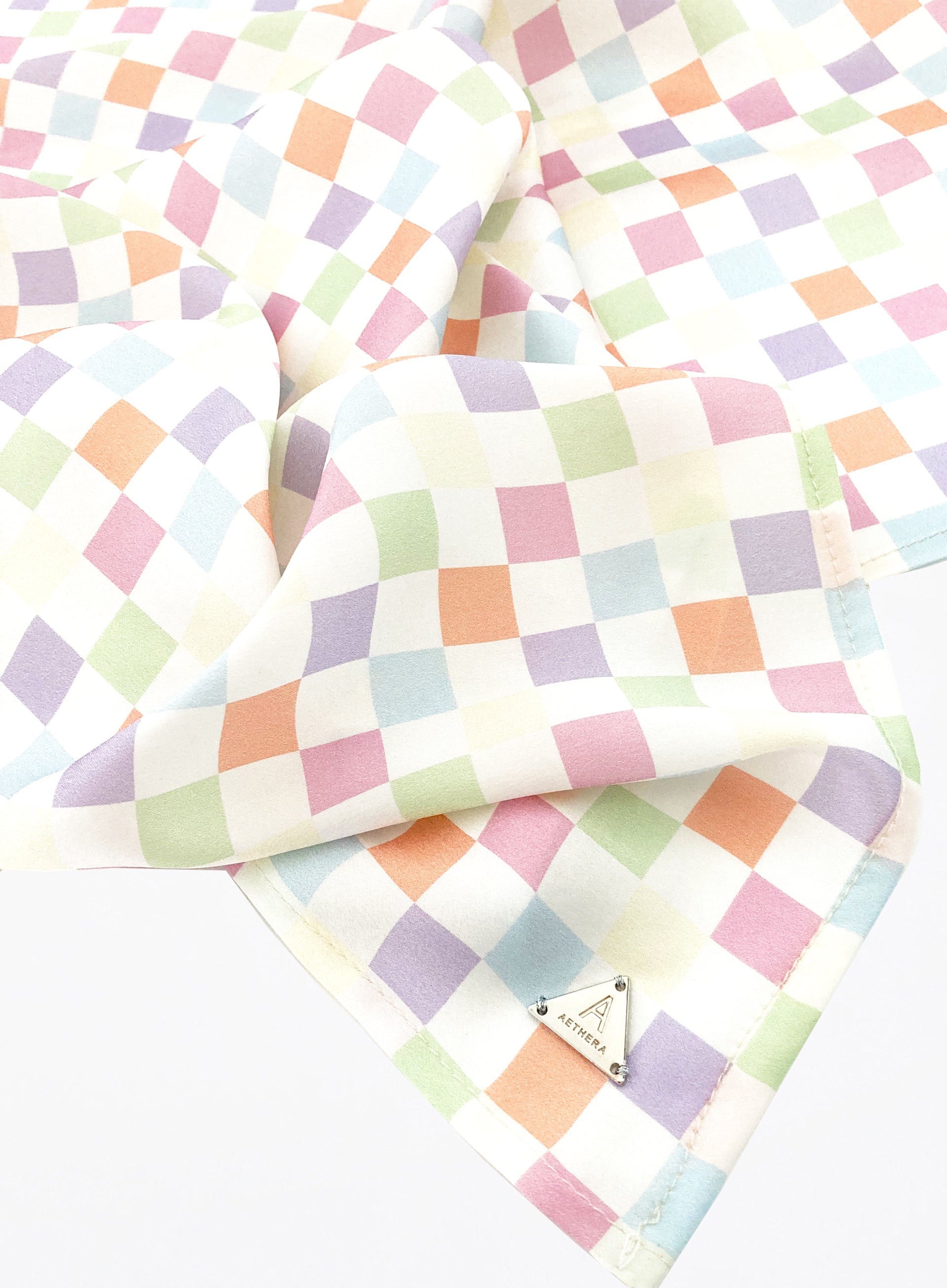 Checked Silk Square Scarf