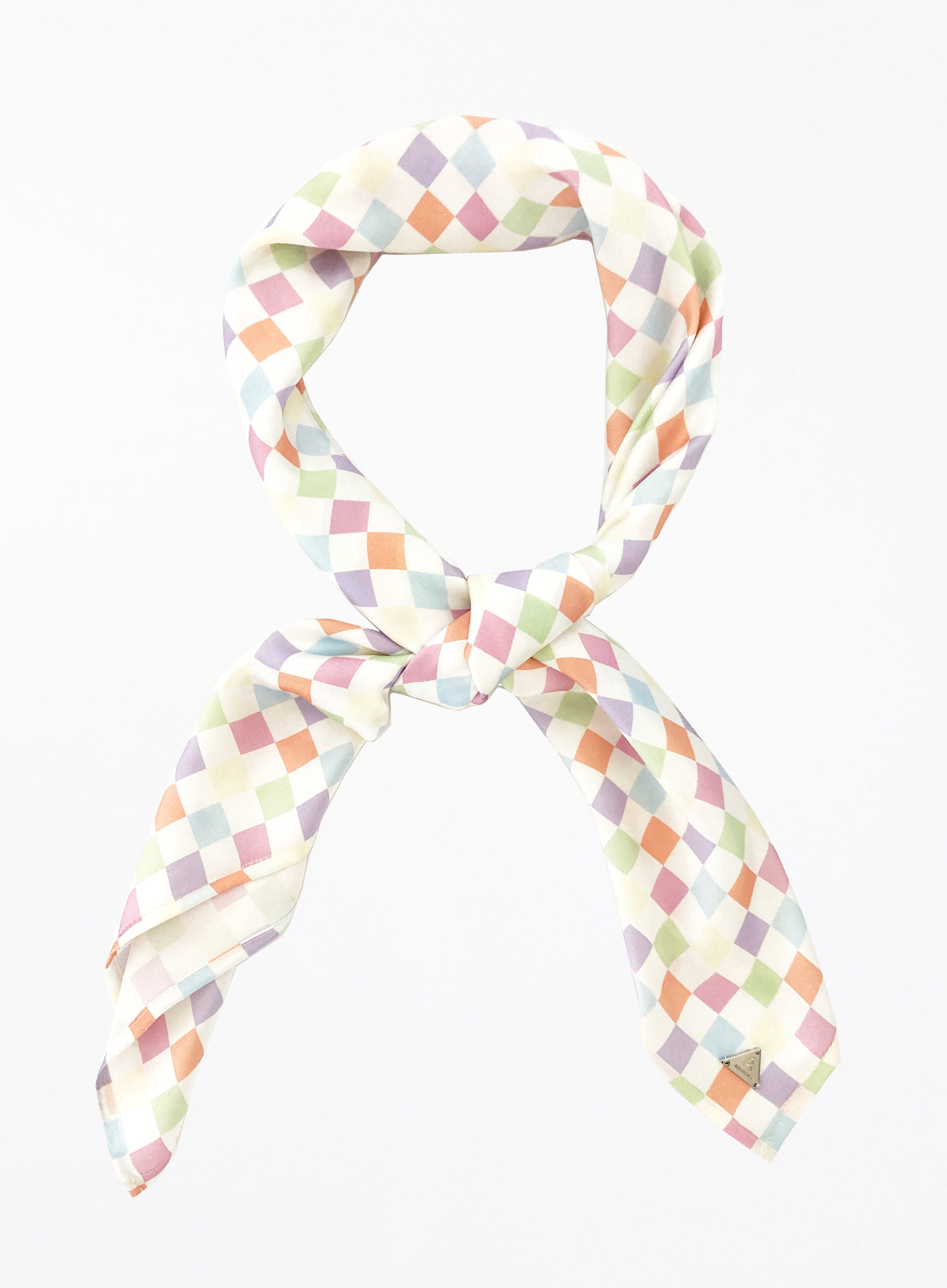 Checked Silk Square Scarf