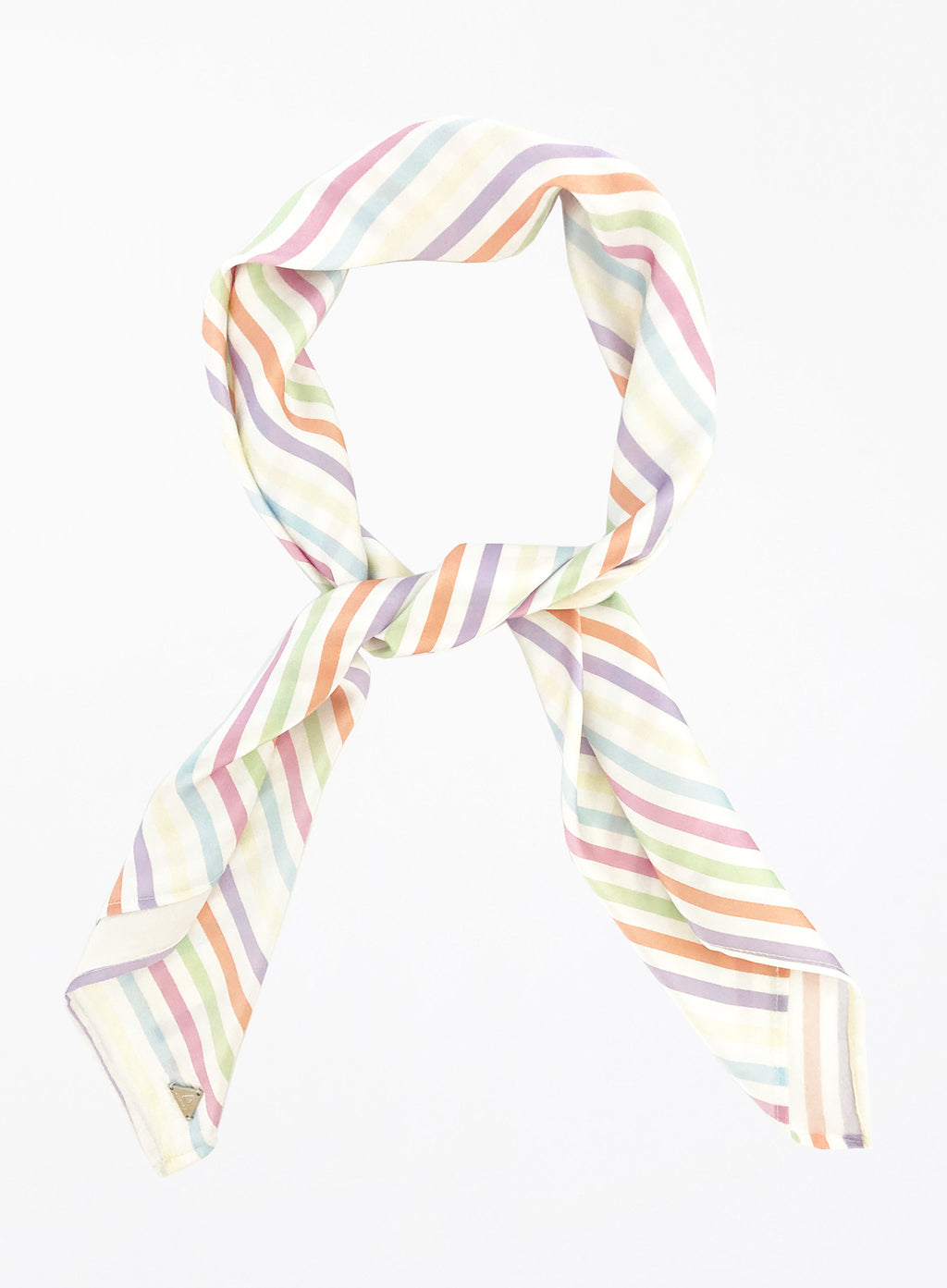 Striped Silk Square Scarf