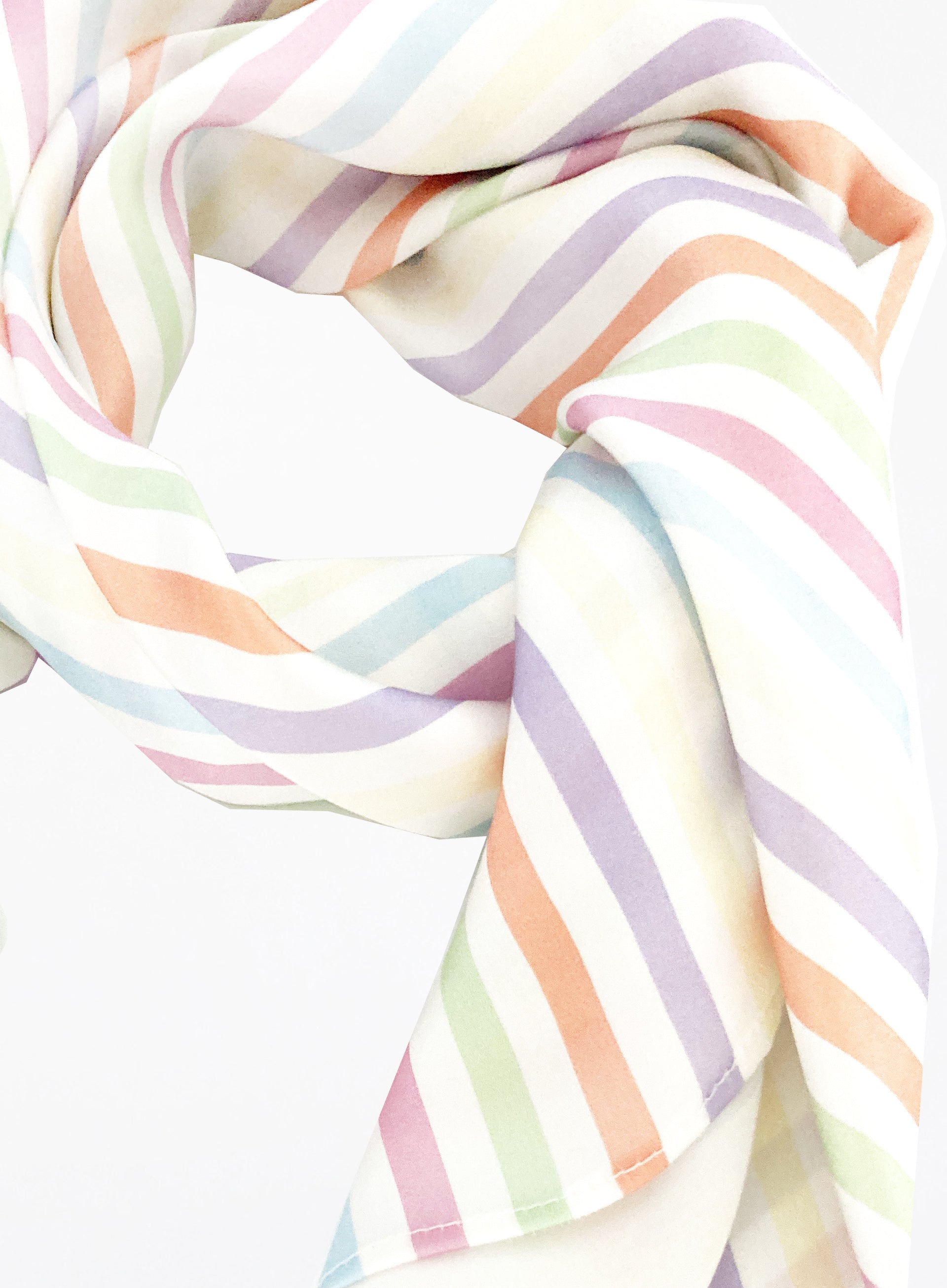 Striped Silk Square Scarf
