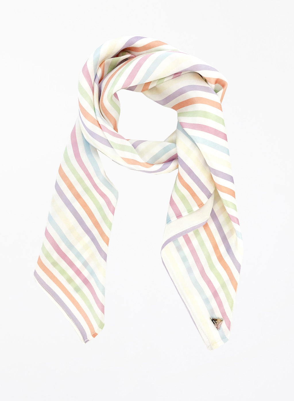Striped Silk Square Scarf