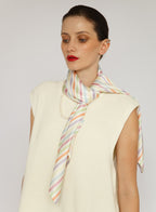 Striped Silk Square Scarf
