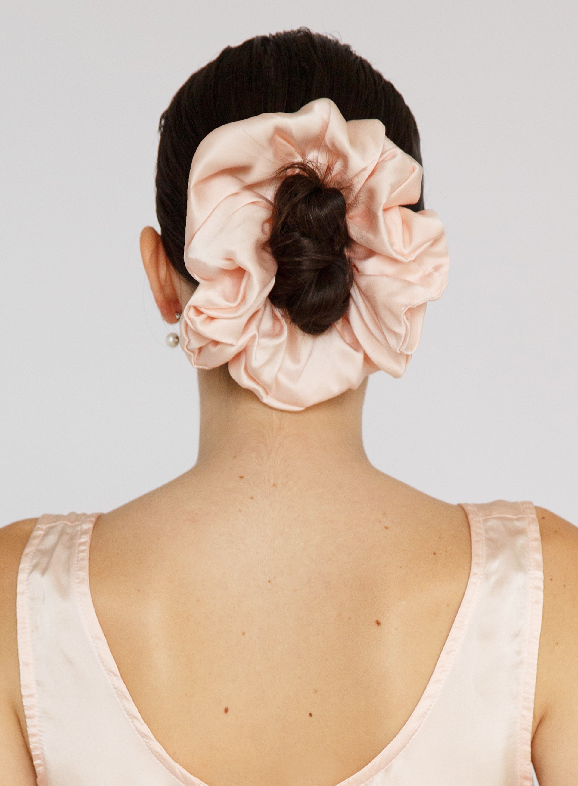 Pink Silk Scrunchie Set
