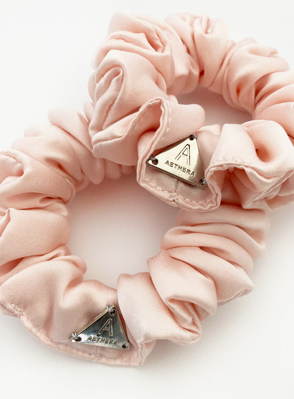 Pink Silk Scrunchie Set