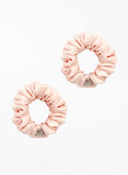 Pink Silk Scrunchie Set