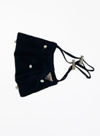 Nacre Cultured Pearl Silk Facemask - Nero
