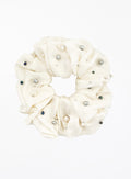 Pearls Embellished Oversized Silk Scrunchie