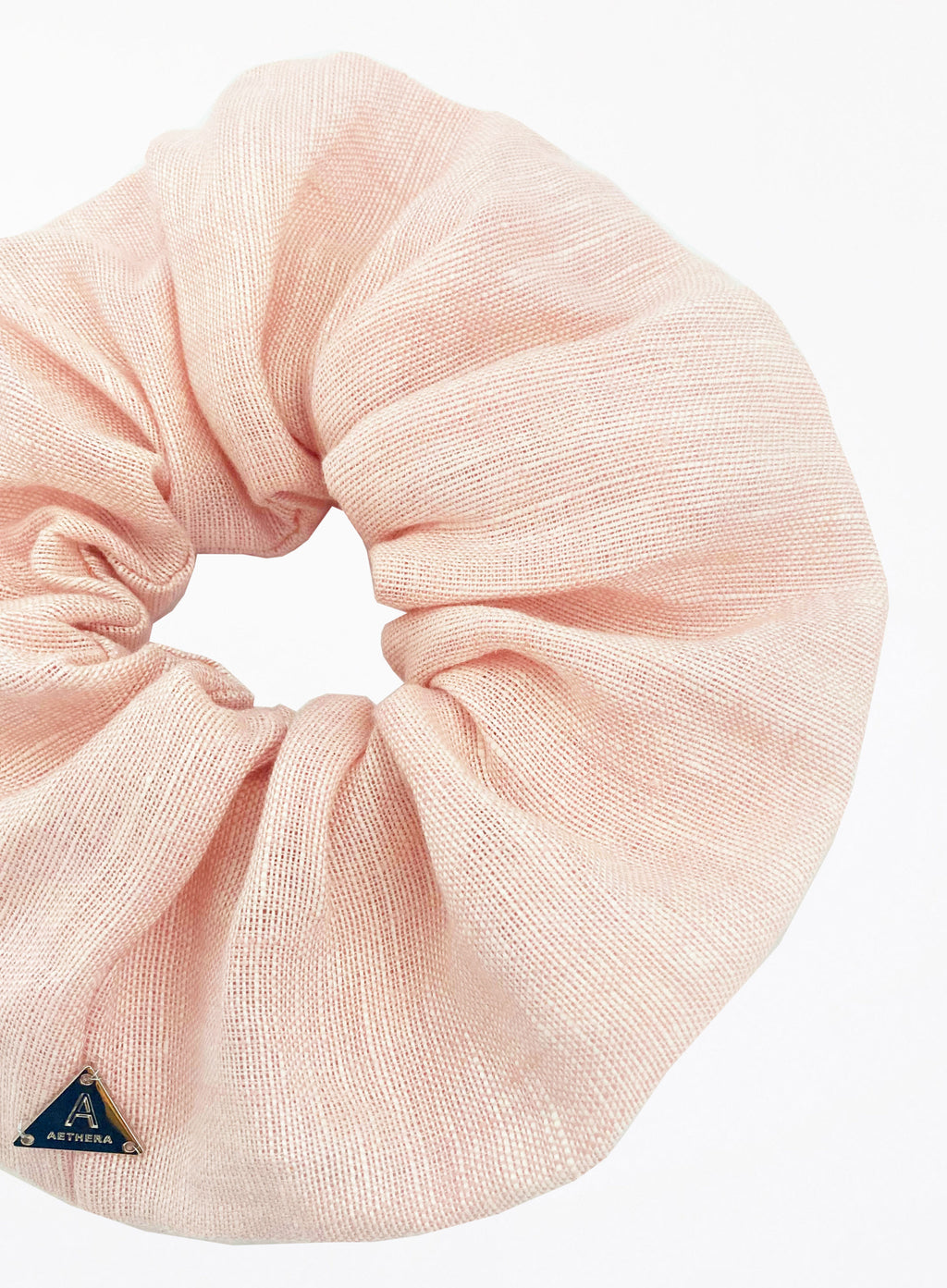 pink linen oversized scrunchie