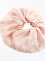 pink linen oversized scrunchie