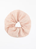 pink linen oversized scrunchie