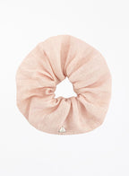 pink linen oversized scrunchie