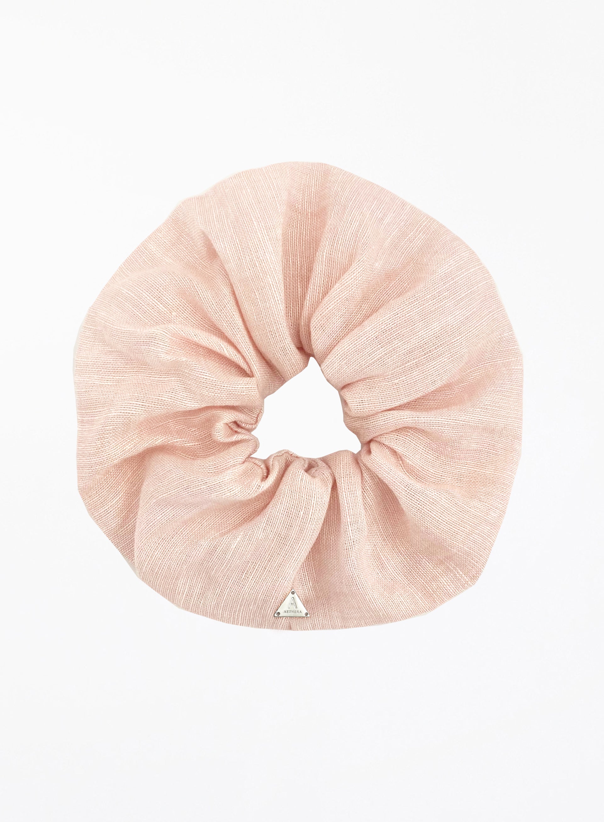 pink linen oversized scrunchie