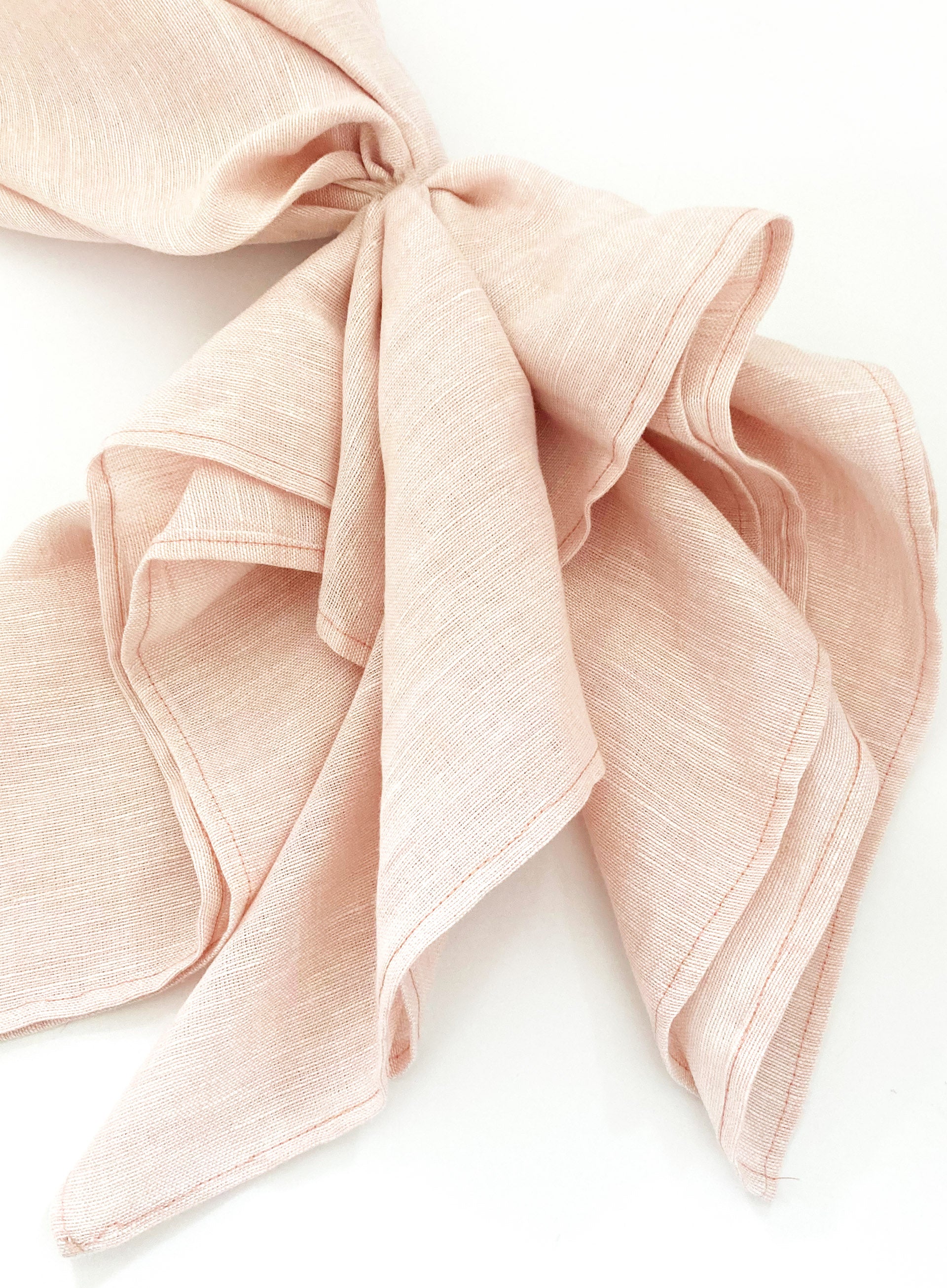 Anastasie Linen Square Scarf - Rose