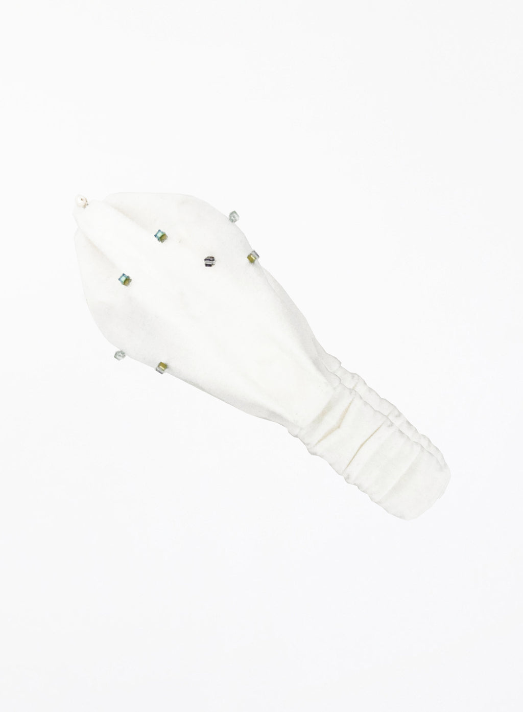 white embellished linen headband headwrap