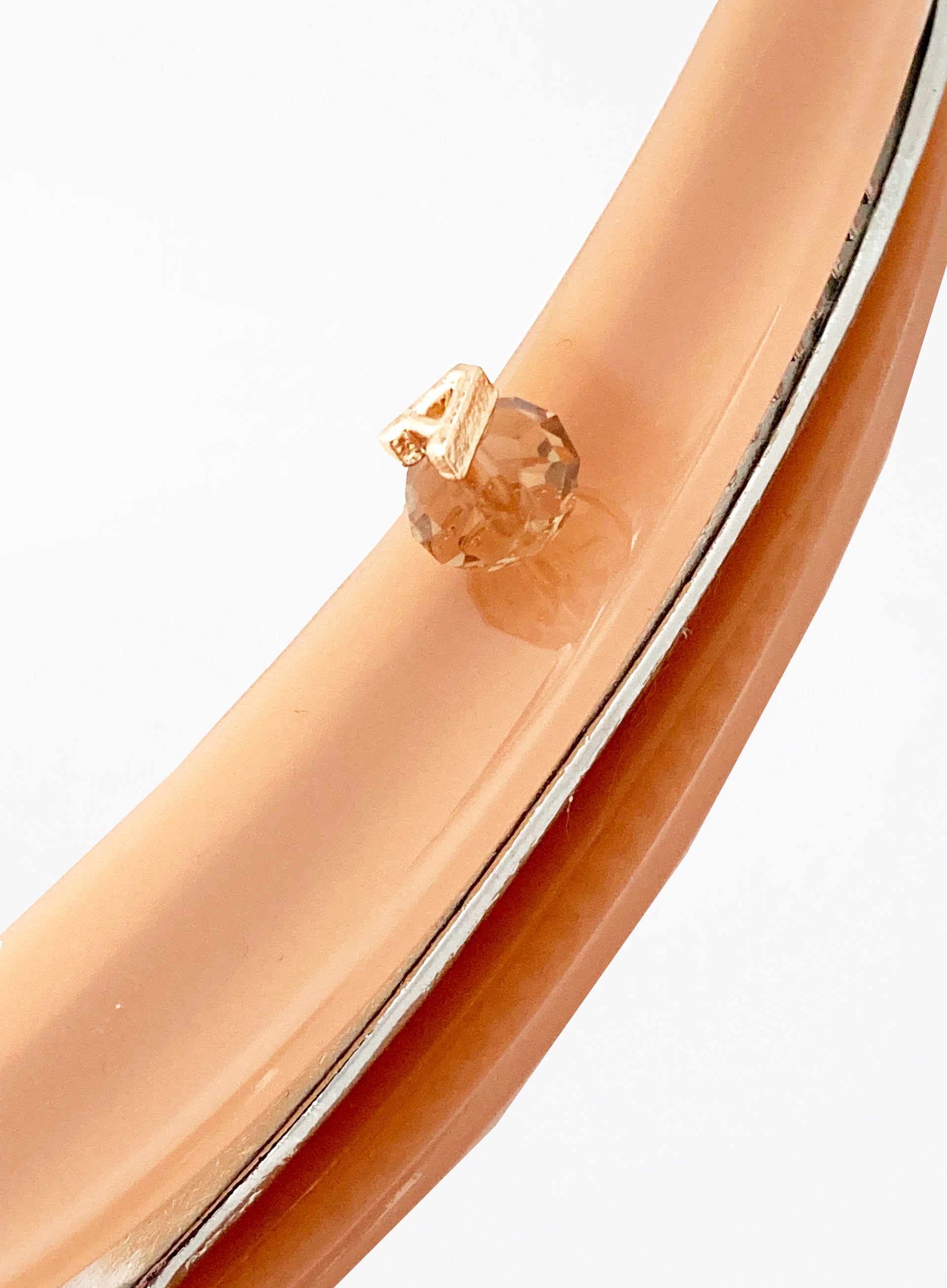 Peach Embellished Acetate Banana Clip