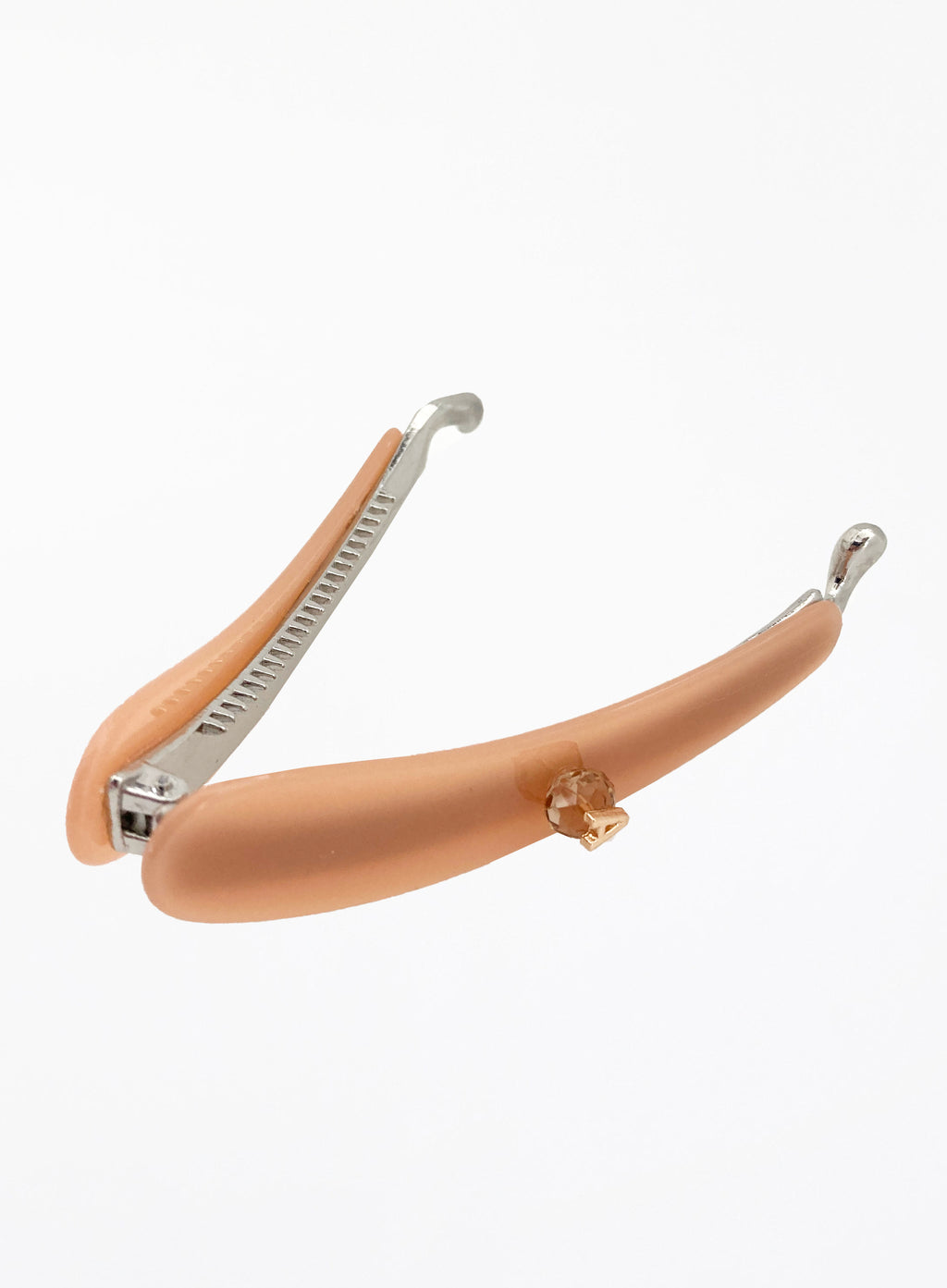 Peach Embellished Acetate Banana Clip