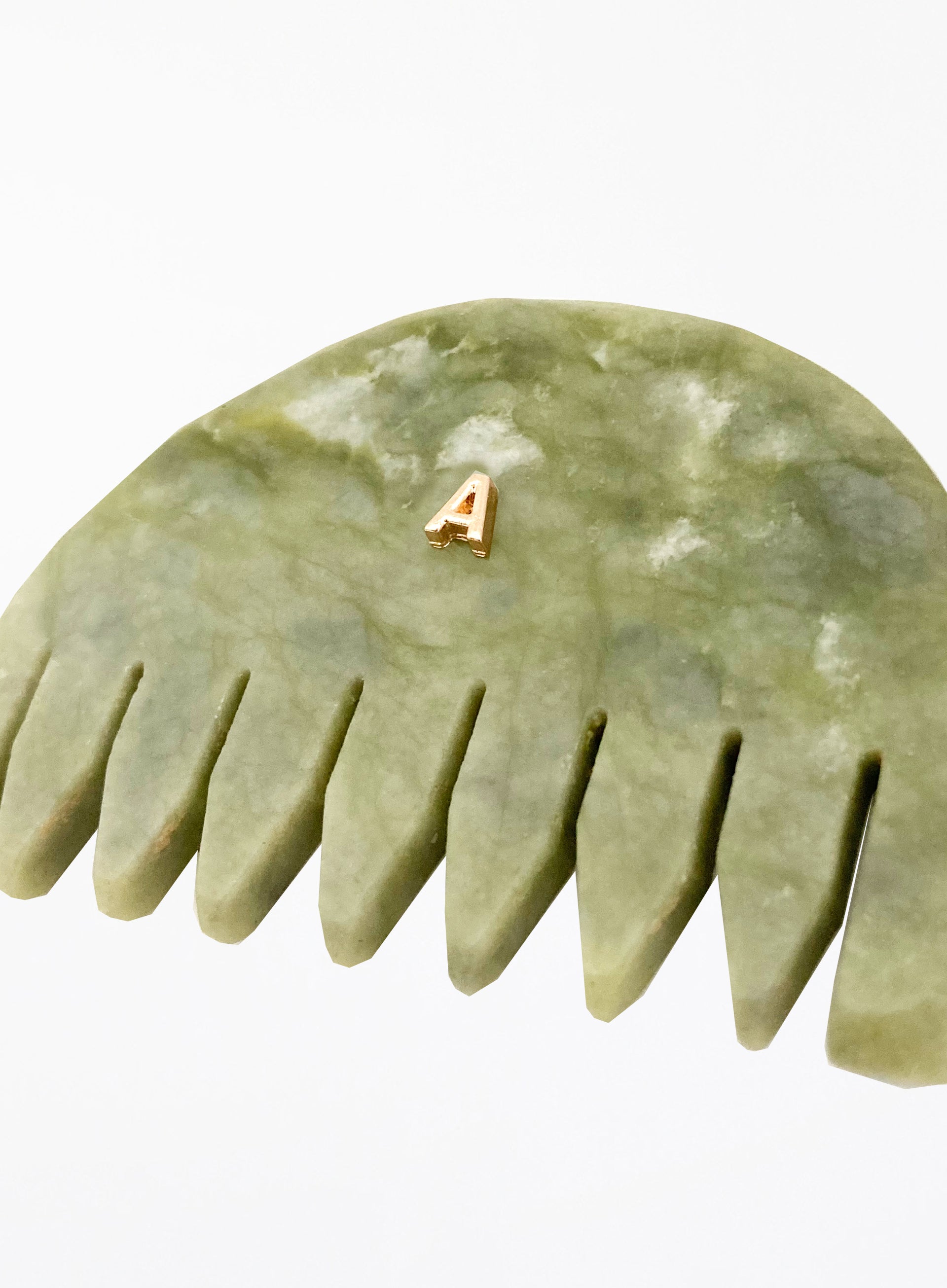 Half Moon Jade Scalp Massager Comb
