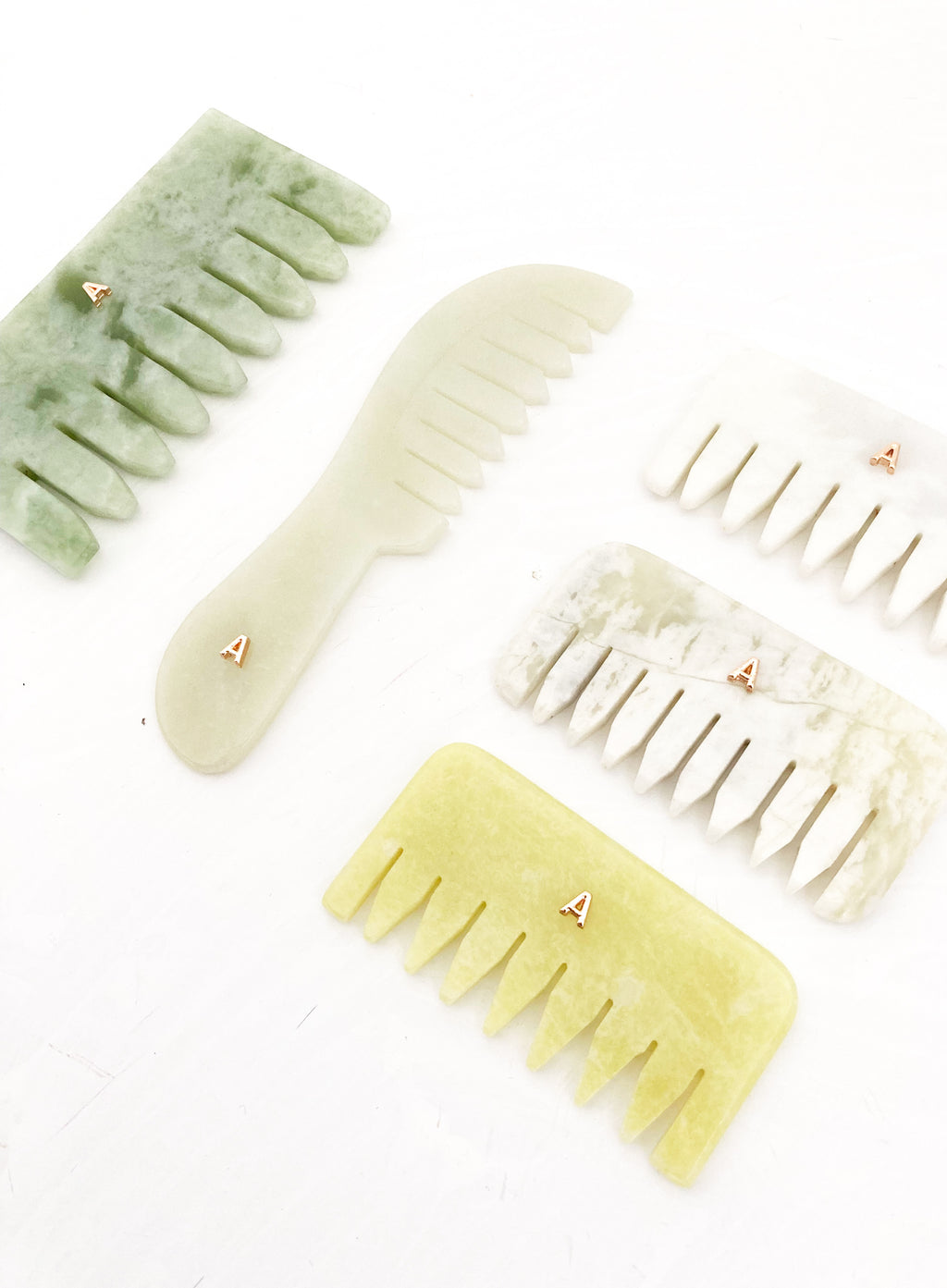 Letitia Yellow Jade Petite Scalp Massager Comb
